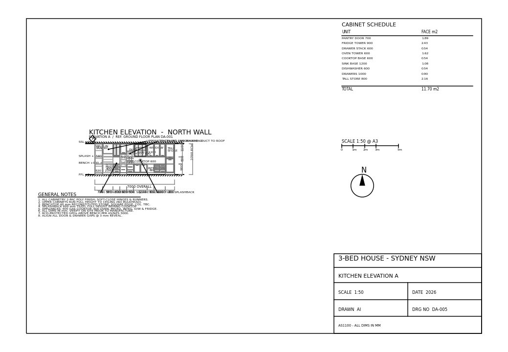House plan — elevations + sections, sheet 2