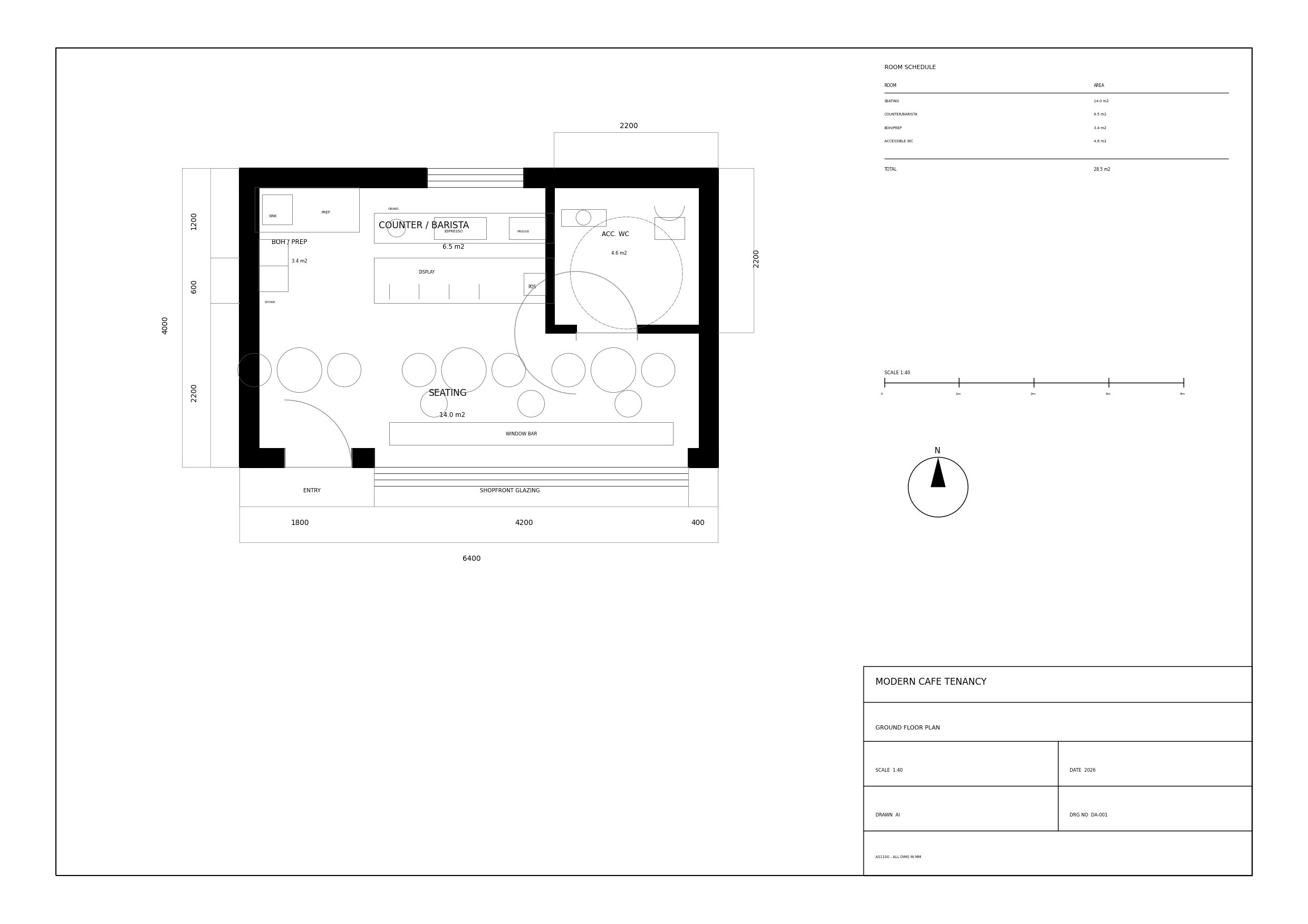 Modern cafe floor plan