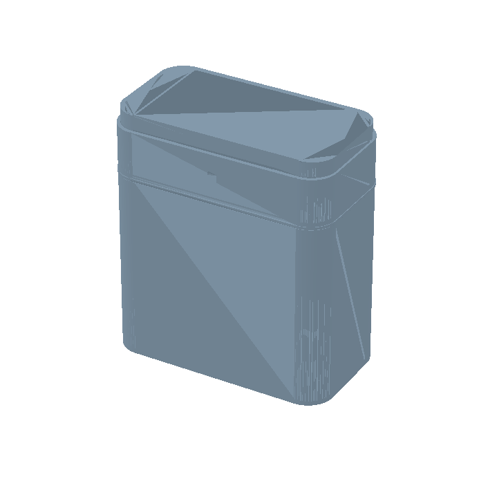 Touchless sensor bin, full multi-part assembly generated in AiCadGen